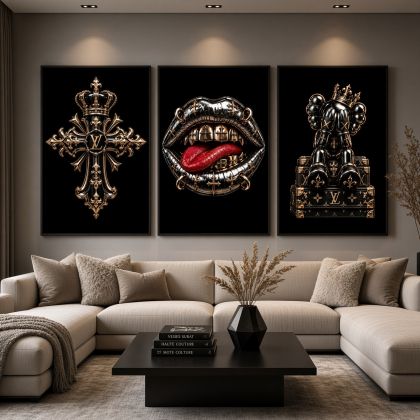 Kaws Girl Wall Art Set of 3, Girl Hypebeast Room Decor, Pink Grey Kaws Posters, Feminine Kaws Wall Art, Cool Girl Room Decor, Teen Girl Art
