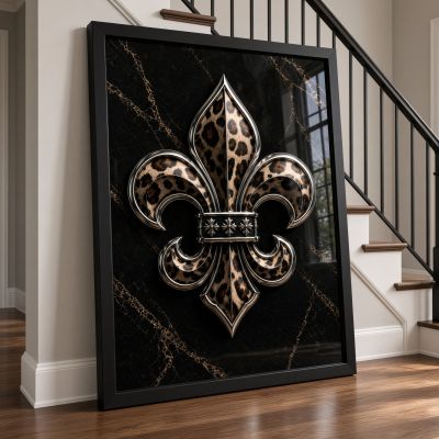 Chrome Hearts Hypebeast Wall Art Poster Set of 3, Black Silver Gothic Cross Art, Horseshoe Print, Fleur De Lis Luxury Y2K Room Decor