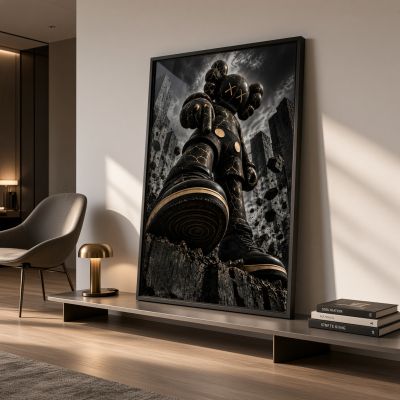 Kaws Girl Wall Art Set of 3, Girl Hypebeast Room Decor, Pink Grey Kaws Posters, Feminine Kaws Wall Art, Cool Girl Room Decor, Teen Girl Art