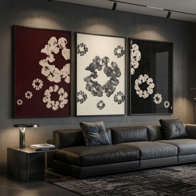 Denim Tears Wall Art Set of 3, Cotton Wreath Posters, Hypebeast Room Decor, Luxury Streetwear Fashion Prints, Designer Inspired Wall Art