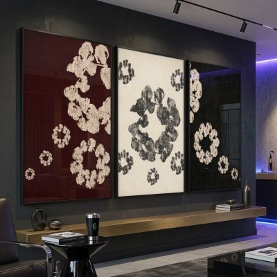 Denim Tears Wall Art Set of 3, Cotton Wreath Posters, Hypebeast Room Decor, Luxury Streetwear Fashion Prints, Designer Inspired Wall Art