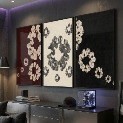 Denim Tears Wall Art Set of 3, Cotton Wreath Posters, Hypebeast Room Decor, Luxury Streetwear Fashion Prints, Designer Inspired Wall Art