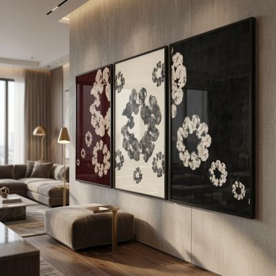 Denim Tears Wall Art Set of 3, Cotton Wreath Posters, Hypebeast Room Decor, Luxury Streetwear Fashion Prints, Designer Inspired Wall Art