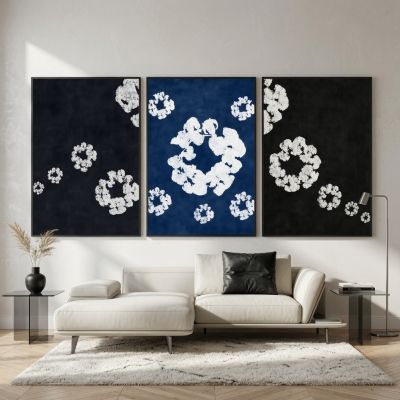 Denim Tears Wall Art Set of 3, Cotton Wreath Posters, Hypebeast Room Decor, Luxury Streetwear Fashion Prints, Designer Inspired Wall Art