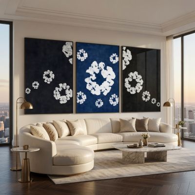 Denim Tears Wall Art Set of 3, Cotton Wreath Posters, Hypebeast Room Decor, Luxury Streetwear Fashion Prints, Designer Inspired Wall Art