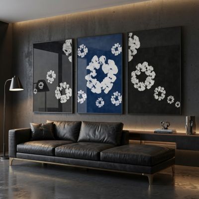 Denim Tears Wall Art Set of 3, Cotton Wreath Posters, Hypebeast Room Decor, Luxury Streetwear Fashion Prints, Designer Inspired Wall Art