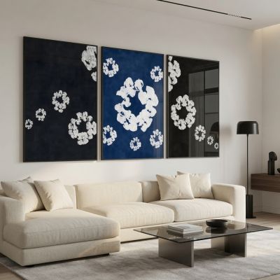 Denim Tears Wall Art Set of 3, Cotton Wreath Posters, Hypebeast Room Decor, Luxury Streetwear Fashion Prints, Designer Inspired Wall Art