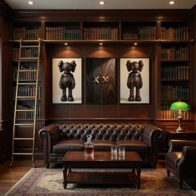 Kaws Girl Wall Art Set of 3, Girl Hypebeast Room Decor, Pink Grey Kaws Posters, Feminine Kaws Wall Art, Cool Girl Room Decor, Teen Girl Art