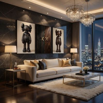 Kaws Girl Wall Art Set of 3, Girl Hypebeast Room Decor, Pink Grey Kaws Posters, Feminine Kaws Wall Art, Cool Girl Room Decor, Teen Girl Art