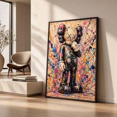 Kaws Girl Wall Art Set of 3, Girl Hypebeast Room Decor, Pink Grey Kaws Posters, Feminine Kaws Wall Art, Cool Girl Room Decor, Teen Girl Art