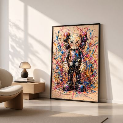 Kaws Girl Wall Art Set of 3, Girl Hypebeast Room Decor, Pink Grey Kaws Posters, Feminine Kaws Wall Art, Cool Girl Room Decor, Teen Girl Art