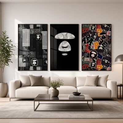 Kaws Girl Wall Art Set of 3, Girl Hypebeast Room Decor, Pink Grey Kaws Posters, Feminine Kaws Wall Art, Cool Girl Room Decor, Teen Girl Art