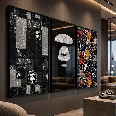 Kaws Girl Wall Art Set of 3, Girl Hypebeast Room Decor, Pink Grey Kaws Posters, Feminine Kaws Wall Art, Cool Girl Room Decor, Teen Girl Art