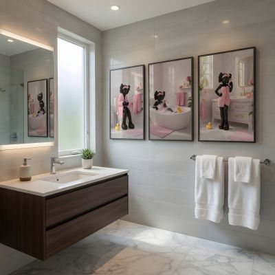 Kaws Girl Wall Art Set of 3, Girl Hypebeast Room Decor, Pink Grey Kaws Posters, Feminine Kaws Wall Art, Cool Girl Room Decor, Teen Girl Art